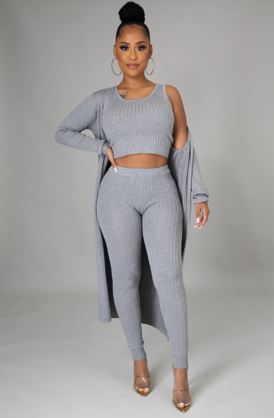 Heather grey sweater set