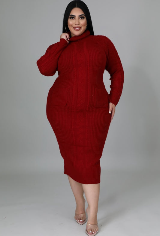 Cranberry Crush Sweater Dress